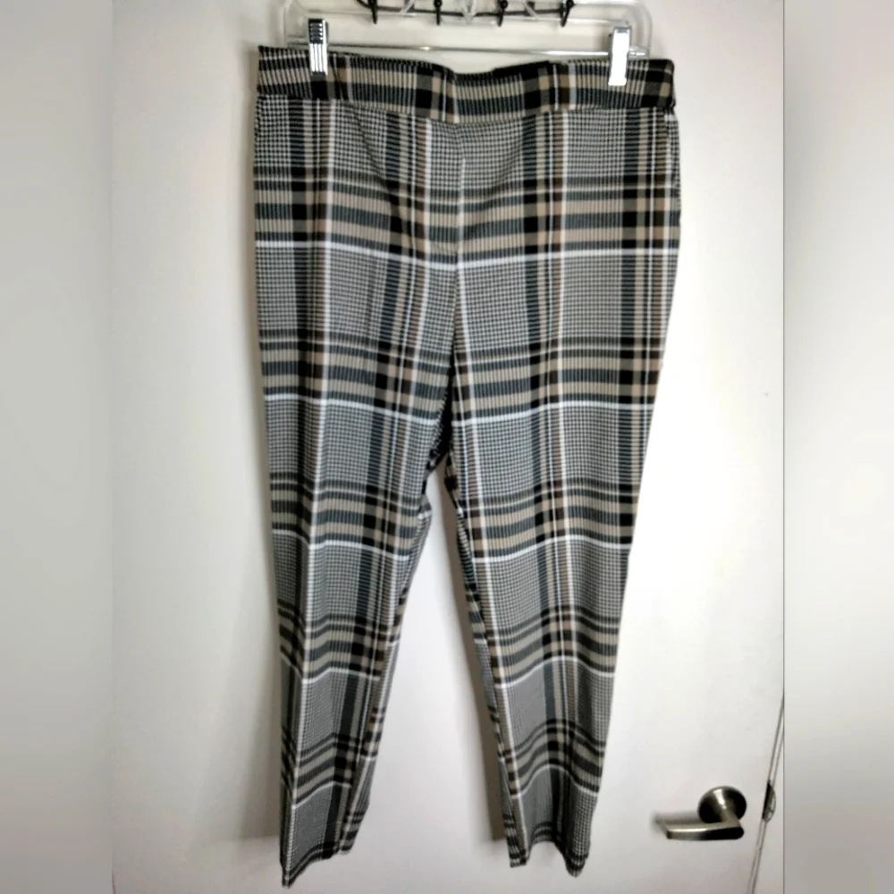 Jules & Leopold (Size L) Multicolored Plaid Slim Pull-on Ankle Pants (NEW-NWT)